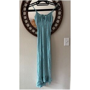 Y2K vintage Wetseal floral midi slip dress size XS. Blue flawed